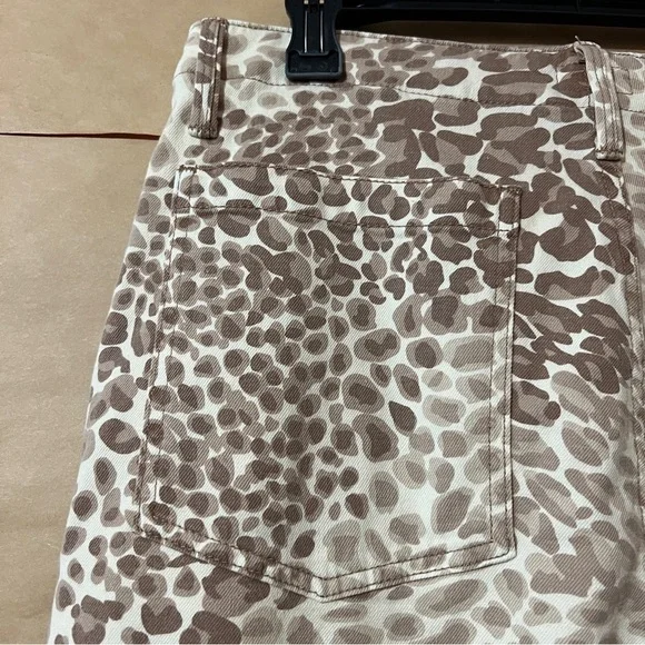 MotherThe Major Zip Ankle Spot On Jeans Wide Leg High Rise Leopard Size 29